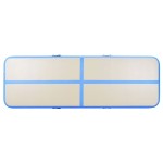 vidaXL Saltea gimnastică gonflabilă cu pompă albastru 400x100x10cm PVC