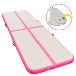 vidaXL Saltea gimnastică gonflabilă cu pompă roz 600x100x10cm PVC vidaXL Saltea gimnastică gonflabilă cu pompă roz 600x100x10cm PVC