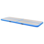 vidaXL Saltea gimnastică gonflabilă cu pompă albastru 600x100x10cm PVC