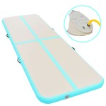 vidaXL Saltea gimnastică gonflabilă cu pompă verde 600x100x10cm PVC vidaXL Saltea gimnastică gonflabilă cu pompă verde 600x100x10cm PVC