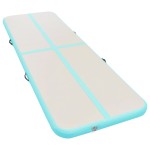 vidaXL Saltea gimnastică gonflabilă cu pompă verde 700x100x10cm PVC vidaXL Saltea gimnastică gonflabilă cu pompă verde 700x100x10cm PVC