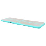 vidaXL Saltea gimnastică gonflabilă cu pompă verde 700x100x10cm PVC vidaXL Saltea gimnastică gonflabilă cu pompă verde 700x100x10cm PVC