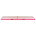 vidaXL Saltea gimnastică gonflabilă cu pompă roz 800x100x10cm PVC