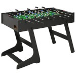 vidaXL Masă de fotbal pliantă, negru, 121 x 61 x 80 cm vidaXL Masă de fotbal pliantă, negru, 121 x 61 x 80 cm