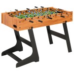 vidaXL Masă de fotbal pliantă, maro deschis, 121 x 61 x 80 cm vidaXL Masă de fotbal pliantă, maro deschis, 121 x 61 x 80 cm