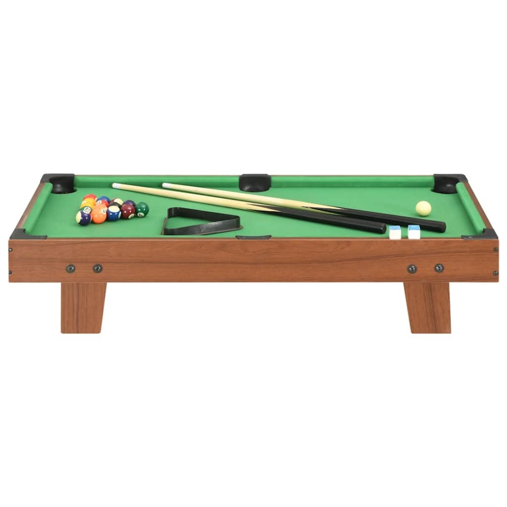 vidaXL Mini masă de biliard, 92 x 52 x 19 cm, maro și verde