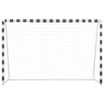 vidaXL Poartă de fotbal, negru și alb, 300 x 200 x 90 cm, metal vidaXL Poartă de fotbal, negru și alb, 300 x 200 x 90 cm, metal