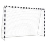 vidaXL Poartă de fotbal, negru și alb, 300 x 200 x 90 cm, metal vidaXL Poartă de fotbal, negru și alb, 300 x 200 x 90 cm, metal