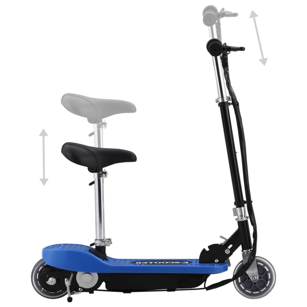 vidaXL Trotinetă electrică cu șa, albastru, 120 W
