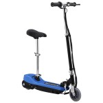 vidaXL Trotinetă electrică cu șa, albastru, 120 W
