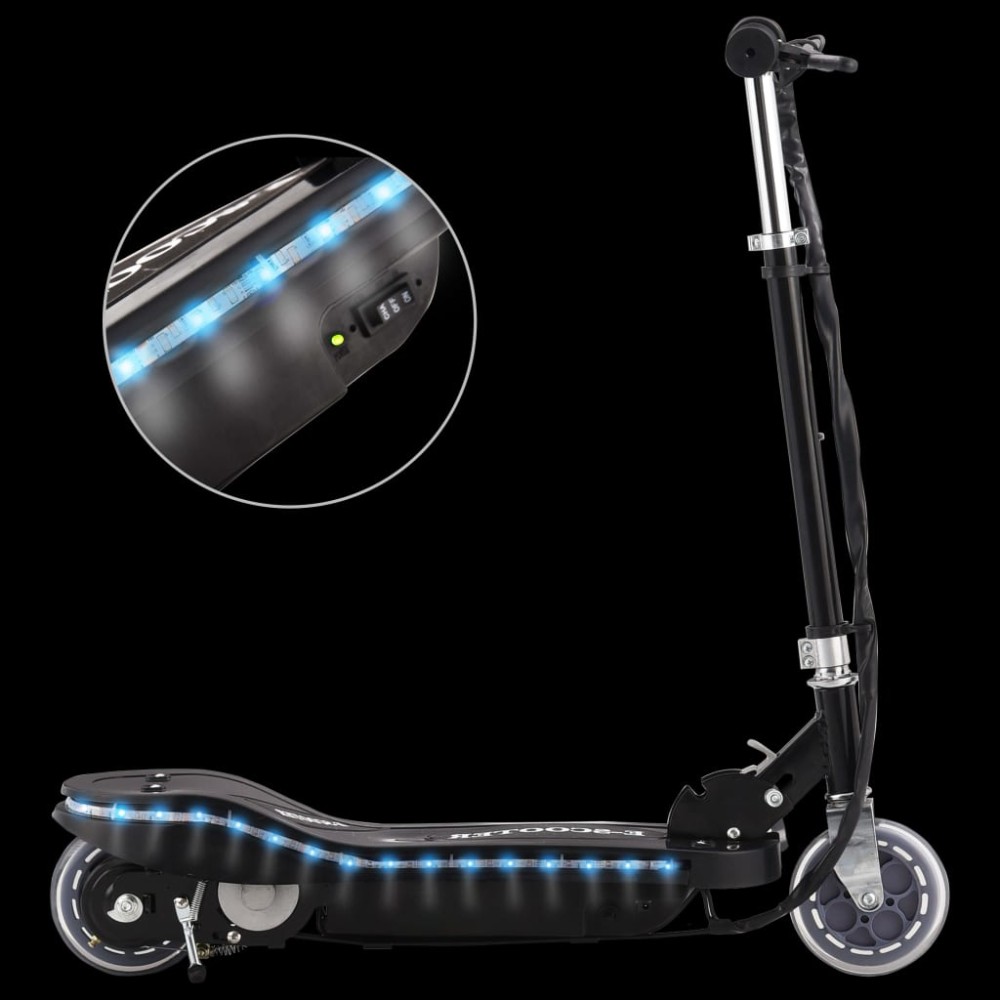 vidaXL Trotinetă electrică cu LED, negru, 120 W