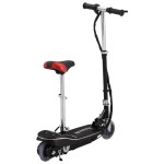vidaXL Trotinetă electrică cu șa și LED-uri, negru, 120 W