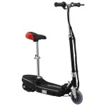 vidaXL Trotinetă electrică cu șa și LED-uri, negru, 120 W