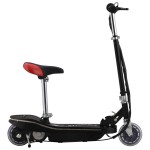 vidaXL Trotinetă electrică cu șa și LED-uri, negru, 120 W