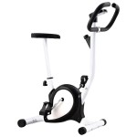 vidaXL Bicicletă fitness cu centură de rezistență, negru vidaXL Bicicletă fitness cu centură de rezistență, negru
