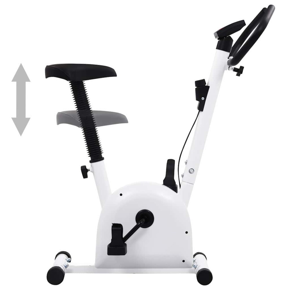 vidaXL Bicicletă fitness cu curea de rezistență, alb