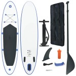 vidaXL Set placă stand up paddle SUP surf gonflabilă, albastru și alb vidaXL Set placă stand up paddle SUP surf gonflabilă, albastru și alb