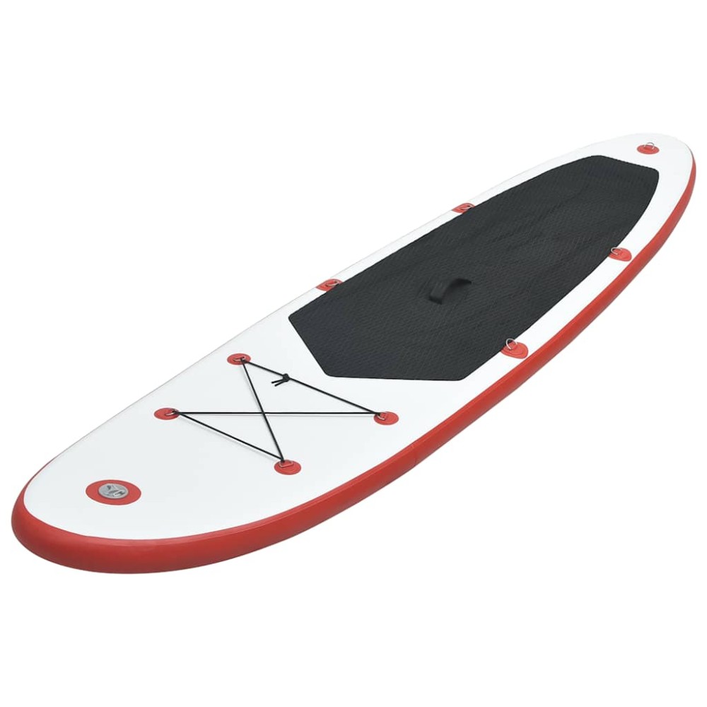 vidaXL Set placă stand up paddle SUP surf gonflabilă, roșu și alb