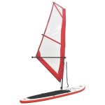 vidaXL Set de placă SUP gonflabilă cu velă, roșu și alb vidaXL Set de placă SUP gonflabilă cu velă, roșu și alb