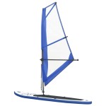 vidaXL Set de placă SUP gonflabilă cu velă, albastru și alb vidaXL Set de placă SUP gonflabilă cu velă, albastru și alb