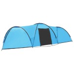 vidaXL Cort camping tip iglu, 8 persoane, albastru, 650x240x190 cm