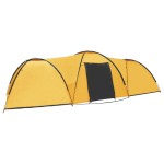 vidaXL Cort camping tip iglu, 8 persoane, galben, 650x240x190 cm vidaXL Cort camping tip iglu, 8 persoane, galben, 650x240x190 cm