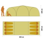 vidaXL Cort camping tip iglu, 8 persoane, galben, 650x240x190 cm vidaXL Cort camping tip iglu, 8 persoane, galben, 650x240x190 cm
