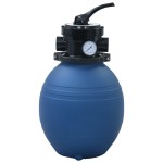 vidaXL Filtru cu nisip pentru piscină supapă 4 poziții albastru 300 mm vidaXL Filtru cu nisip pentru piscină supapă 4 poziții albastru 300 mm