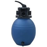 vidaXL Filtru cu nisip pentru piscină supapă 4 poziții albastru 300 mm vidaXL Filtru cu nisip pentru piscină supapă 4 poziții albastru 300 mm