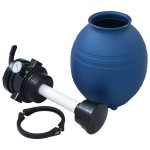 vidaXL Filtru cu nisip pentru piscină supapă 4 poziții albastru 300 mm vidaXL Filtru cu nisip pentru piscină supapă 4 poziții albastru 300 mm