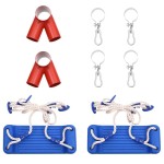 vidaXL Scaune de leagăn cu frânghii 2 buc. albastru 38x16 cm polietenă