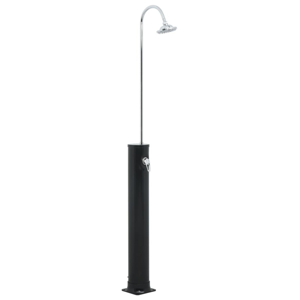 vidaXL Duș solar, negru, 214 cm, 20 L