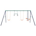 vidaXL Set de leagăne cu inele de gimnastică și 4 locuri, oțel vidaXL Set de leagăne cu inele de gimnastică și 4 locuri, oțel