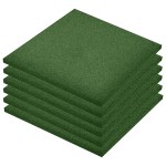 vidaXL Plăci de protecție la cădere, 6 buc, verde, 50x50x3 cm, cauciuc vidaXL Plăci de protecție la cădere, 6 buc, verde, 50x50x3 cm, cauciuc