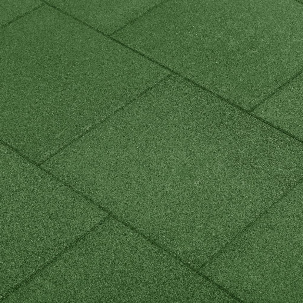 vidaXL Plăci de protecție la cădere, 6 buc, verde, 50x50x3 cm, cauciuc