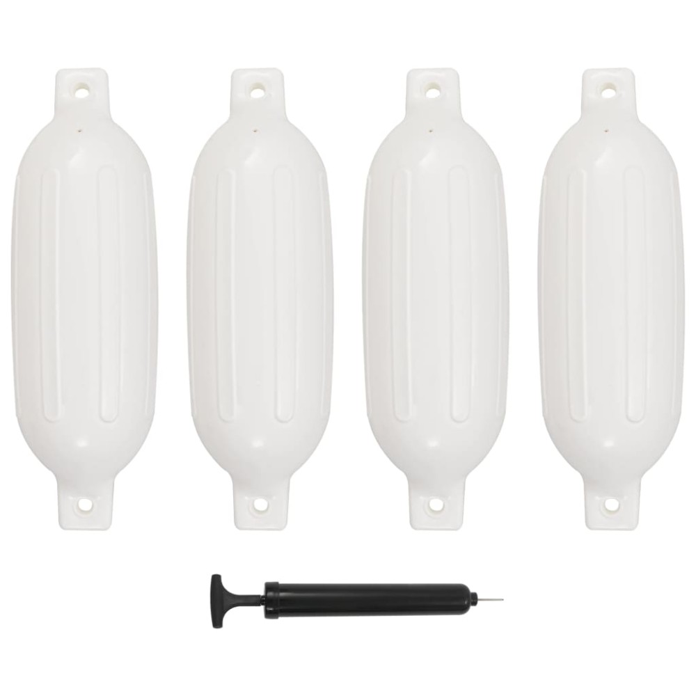 vidaXL Bară de protecție barcă, 4 buc., alb, 58,5x16,5 cm, PVC