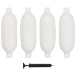 vidaXL Bară de protecție barcă, 4 buc., alb, 58,5x16,5 cm, PVC vidaXL Bară de protecție barcă, 4 buc., alb, 58,5x16,5 cm, PVC