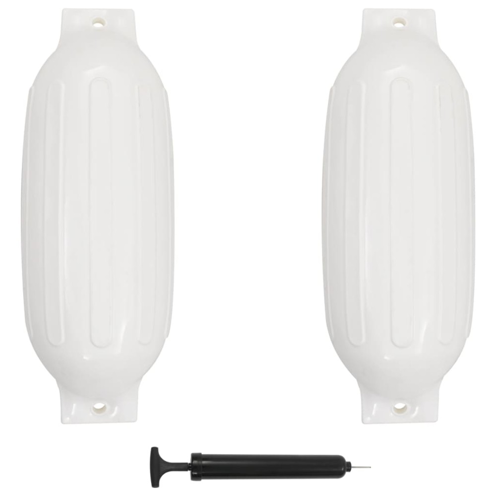 vidaXL Bară de protecție barcă, 2 buc., alb, 69x21,5 cm, PVC