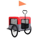 vidaXL Remorcă bicicletă & cărucior 2-în-1 pentru animale, roșu și gri vidaXL Remorcă bicicletă & cărucior 2-în-1 pentru animale, roșu și gri