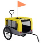 vidaXL Remorcă bicicletă & cărucior 2-în-1 animale, galben și gri vidaXL Remorcă bicicletă & cărucior 2-în-1 animale, galben și gri