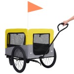 vidaXL Remorcă bicicletă & cărucior 2-în-1 animale, galben și gri vidaXL Remorcă bicicletă & cărucior 2-în-1 animale, galben și gri
