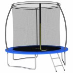 vidaXL Set trambulină rotundă, 244 x 55 cm, 100 kg vidaXL Set trambulină rotundă, 244 x 55 cm, 100 kg