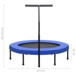 vidaXL Trambulină de fitness cu mâner și margine de siguranță, 122 cm vidaXL Trambulină de fitness cu mâner și margine de siguranță, 122 cm
