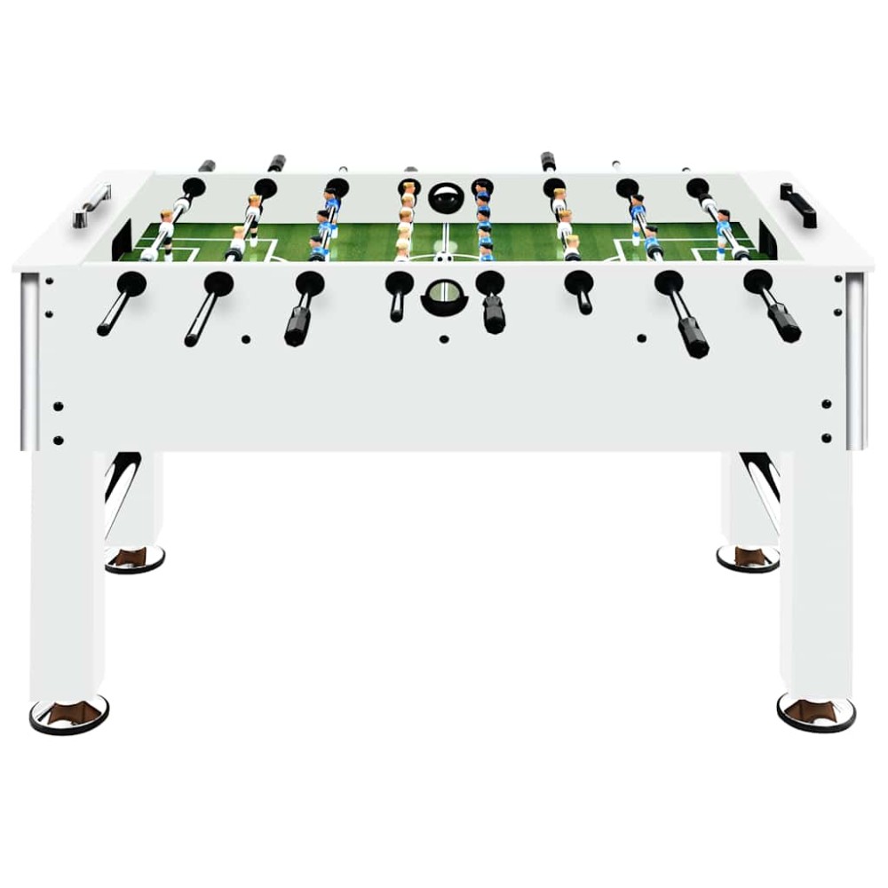 vidaXL Masă de fotbal, alb, 140x74,5x87,5 cm, oțel, 60 kg