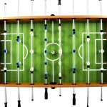 vidaXL Masă de fotbal, maro deschis/negru, 140x74,5x87,5cm, oțel, 60kg
