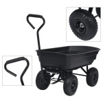 vidaXL Cărucior manual de grădină basculabil, negru, 300 kg, 75 L vidaXL Cărucior manual de grădină basculabil, negru, 300 kg, 75 L