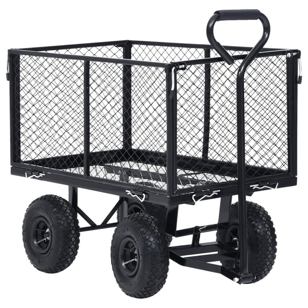 vidaXL Cărucior manual de grădină, negru, 350 kg