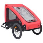 vidaXL Remorcă de bicicletă pentru animale de companie, roșu & negru vidaXL Remorcă de bicicletă pentru animale de companie, roșu & negru