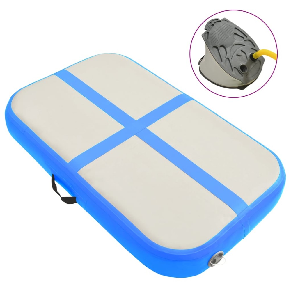 vidaXL Saltea gimnastică gonflabilă cu pompă albastru 60x100x10 cm PVC