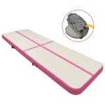 vidaXL Saltea gimnastică gonflabilă cu pompă roz 400x100x15 cm PVC vidaXL Saltea gimnastică gonflabilă cu pompă roz 400x100x15 cm PVC